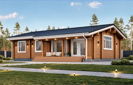 Одноэтажный дом из клееного бруса площадью 131 м² «Тоскана»