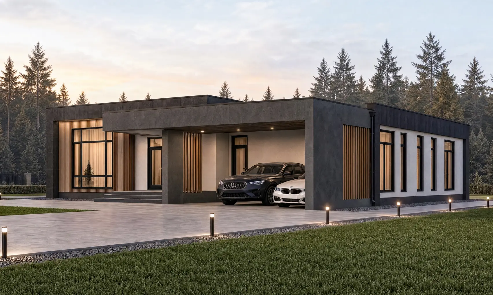 Одноэтажный дом из газобетона площадью 272 м² «Графит»