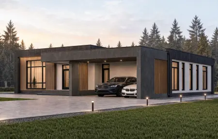 Одноэтажный дом из газобетона площадью 272 м² «Графит»