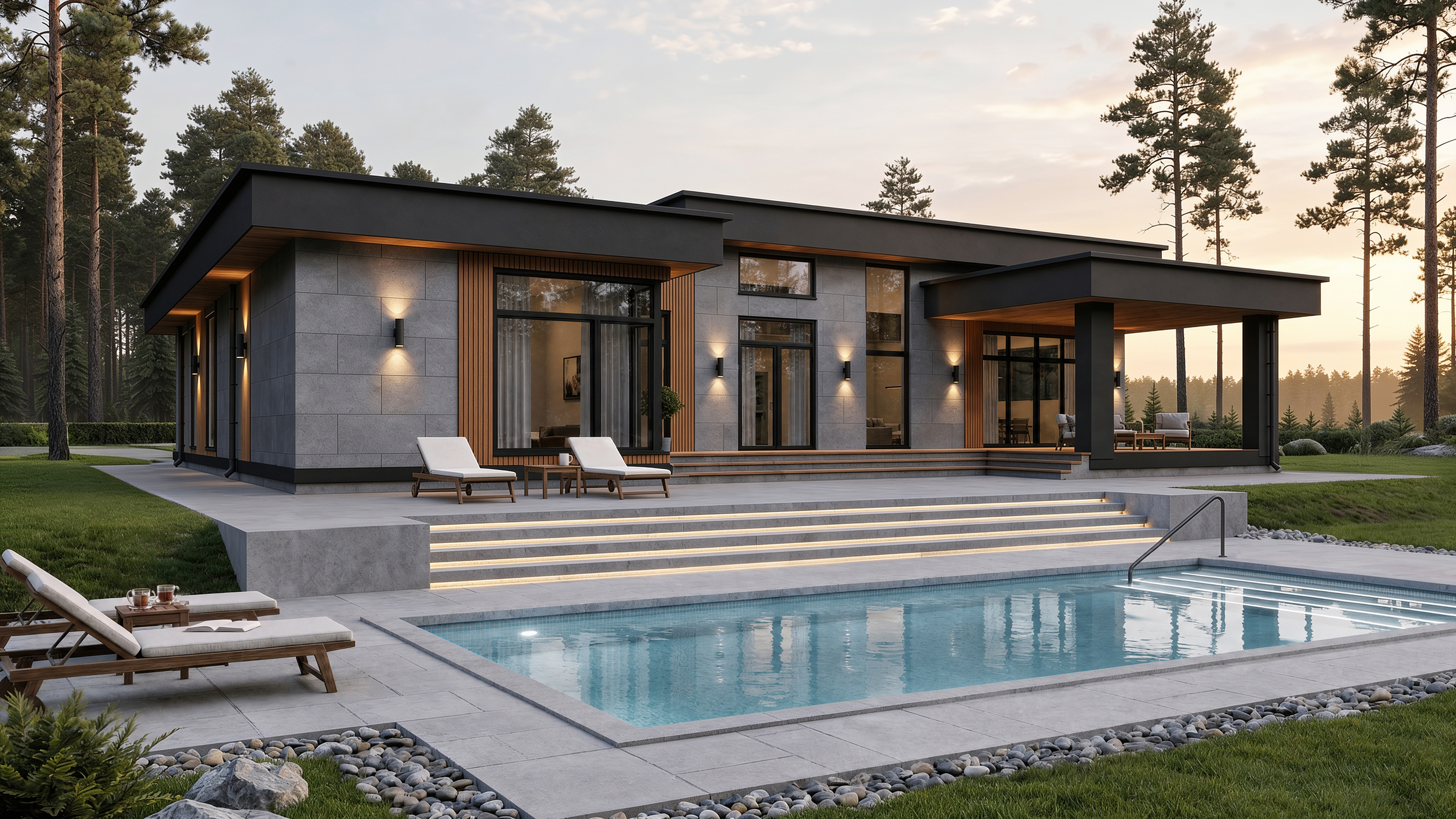 Проект Меридиан Меридиан — 265 м², 20.01×17.63 м