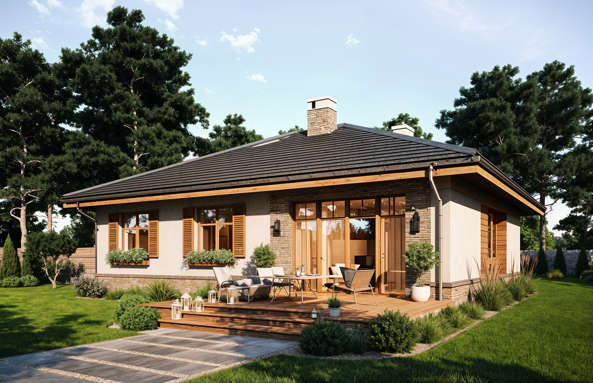 Проект Камели Камели — 118 м², 11.7×15.15 м